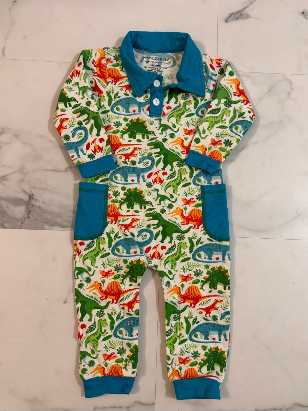 🦕AnnLoren🦕Colorful Dinosaur One-Piece Romper